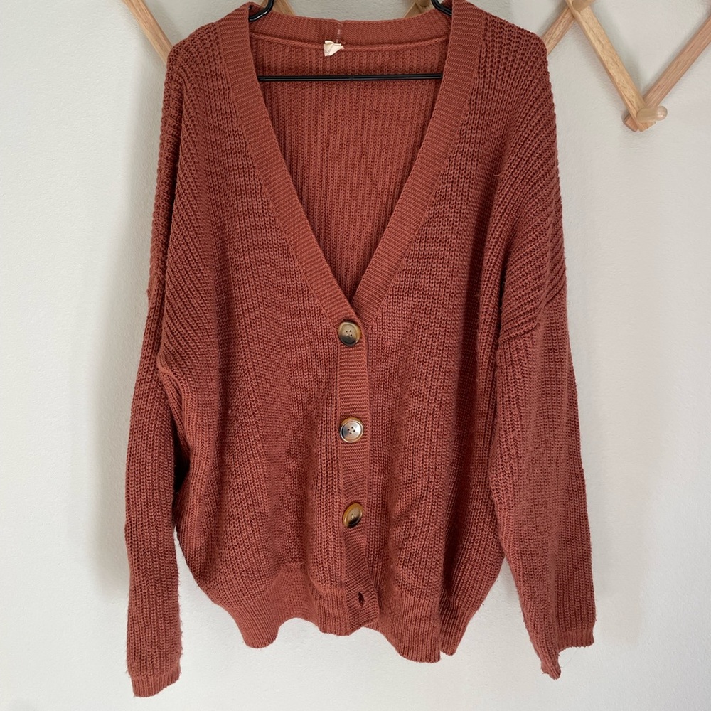 Rust colored chunky sweater